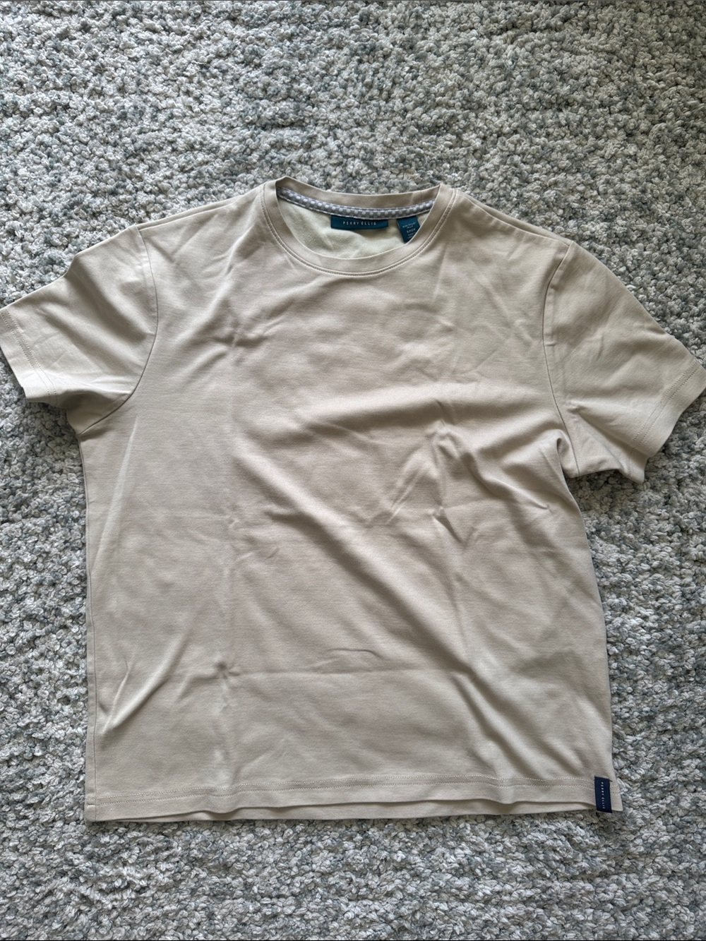 Perry Ellis Men's Crew Neck Tee - Light Beige